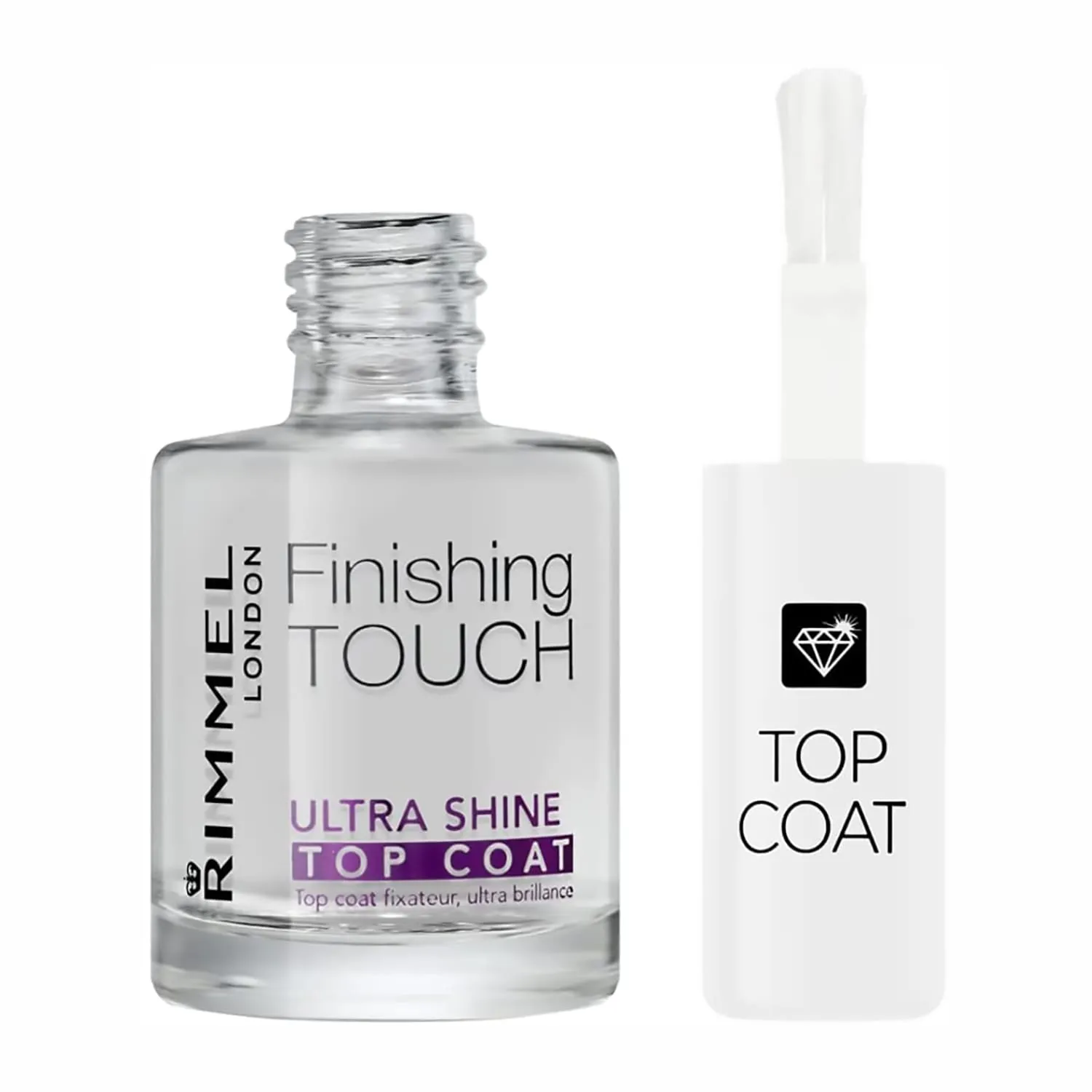 Rimmel London Top Coat Ultra Shine Finishing Touch ad Asciugatura Rapida per Smalto Unghie, Trasparente, 12ml Rimmel London Top Coat Ultra Shine Finishing Touch ad Asciugatura Rapida per Smalto Unghie, Trasparente, 12ml - immagine 2