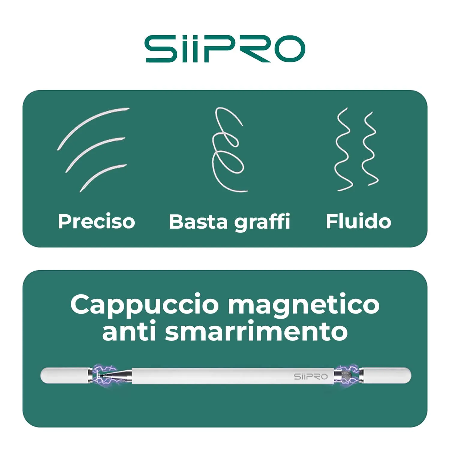 Siipro 2-in-1 Touch Screen Stylus Pen, Capacitive Pen with High-Sensitivity Disc, Magnetic Cap, Universal for All Devices with 1 Spare Tip Siipro 2-in-1 Touch Screen Stylus Pen, Capacitive Pen with High-Sensitivity Disc, Magnetic Cap, Universal for All Devices with 1 Spare Tip - Image 3