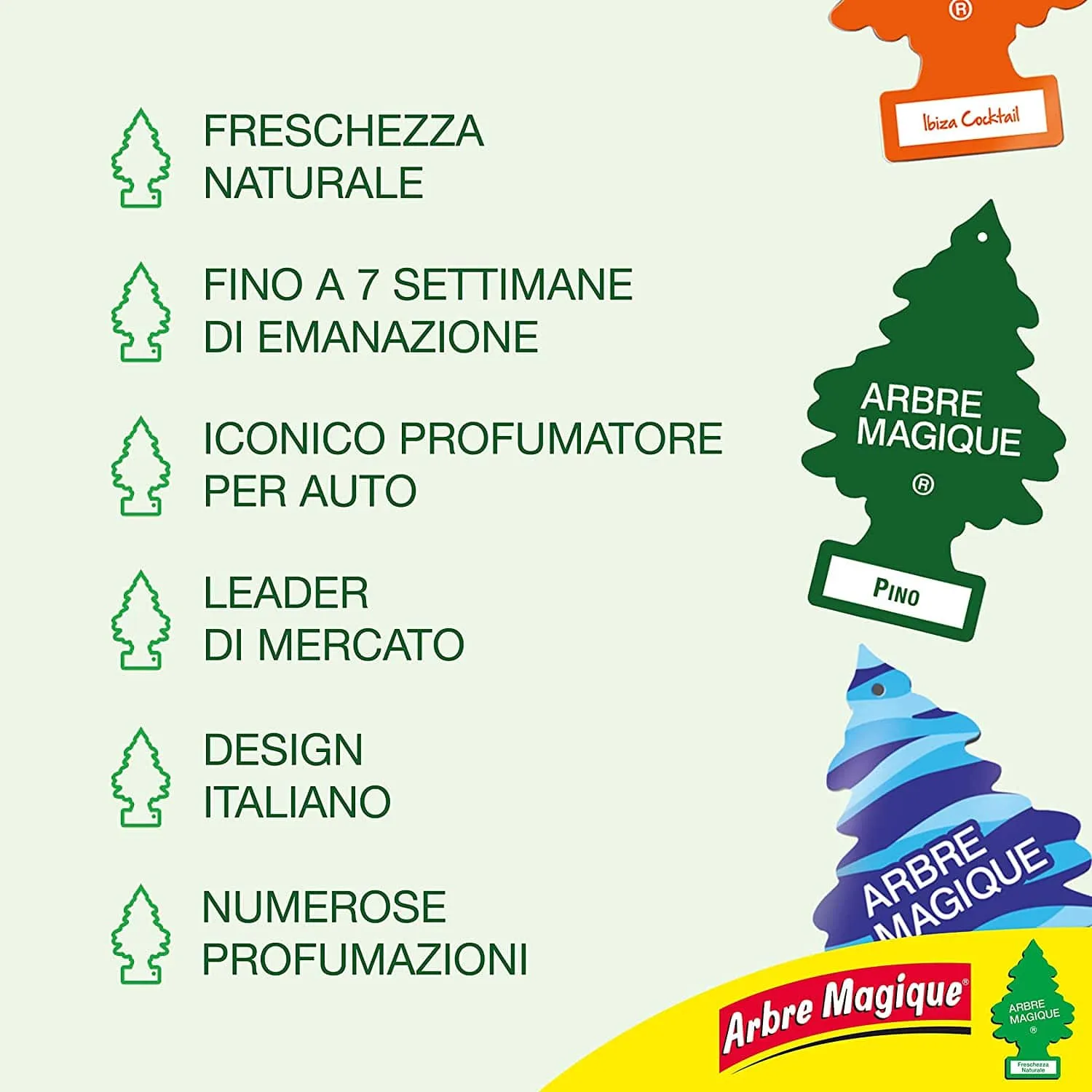 Arbre Magique, Profumatore Auto, Profumazione Intensa e Strutturata, Durata fino a 7 Settimane, Made in Italy, 24pz Arbre Magique, Profumatore Auto, Profumazione Intensa e Strutturata, Durata fino a 7 Settimane, Made in Italy, 24pz - immagine 3