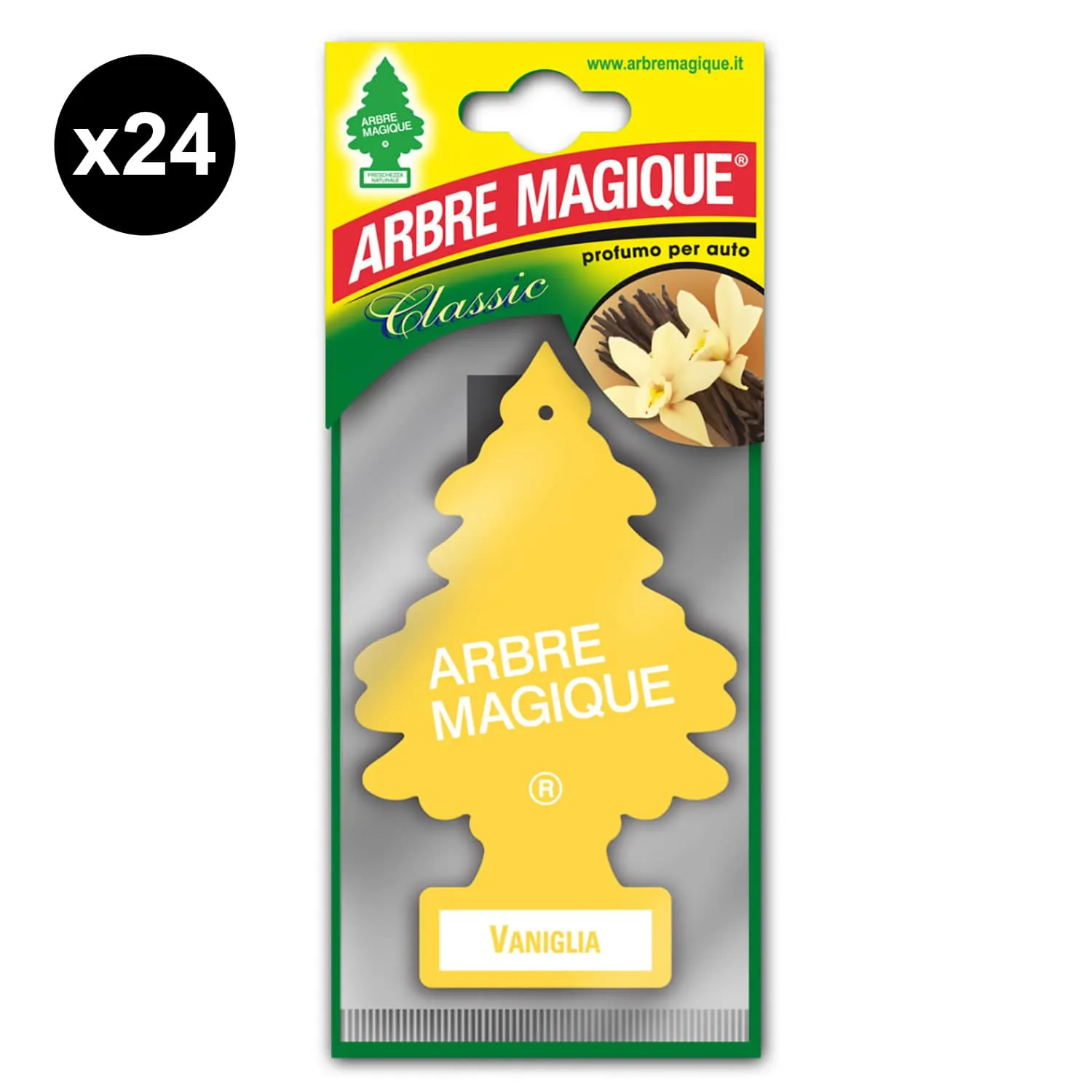 Arbre Magique, Profumatore Auto, Profumazione Intensa e Strutturata, Durata fino a 7 Settimane, Made in Italy, 24pz Arbre Magique, Profumatore Auto, Profumazione Intensa e Strutturata, Durata fino a 7 Settimane, Made in Italy, 24pz