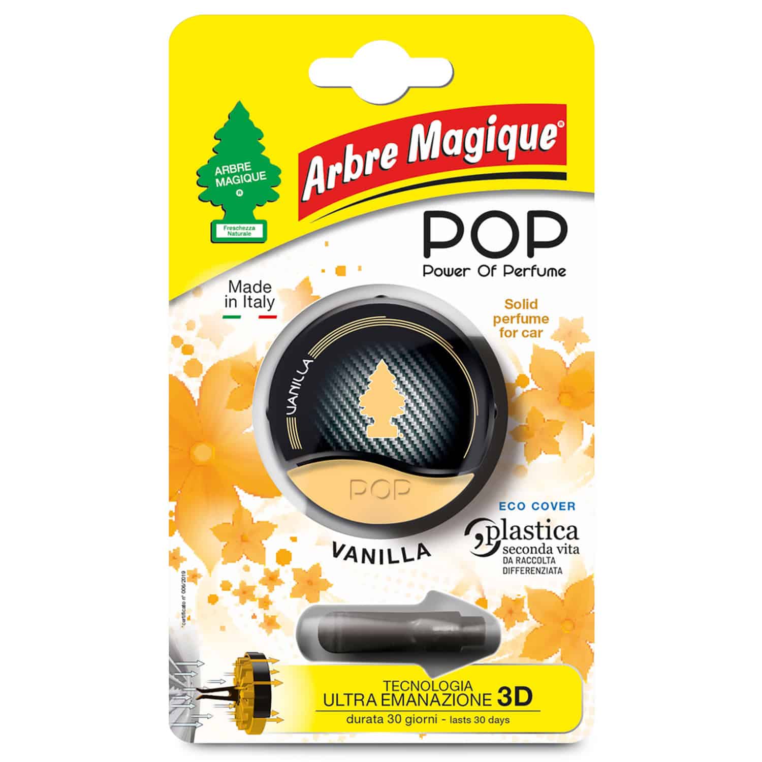 Arbre Magique POP Profumatore Auto Solido - Confezione Da 4: Ocean, Blue Velvet, Green Mint, Fresh Musk - Fragranza Fino A 30 Giorni